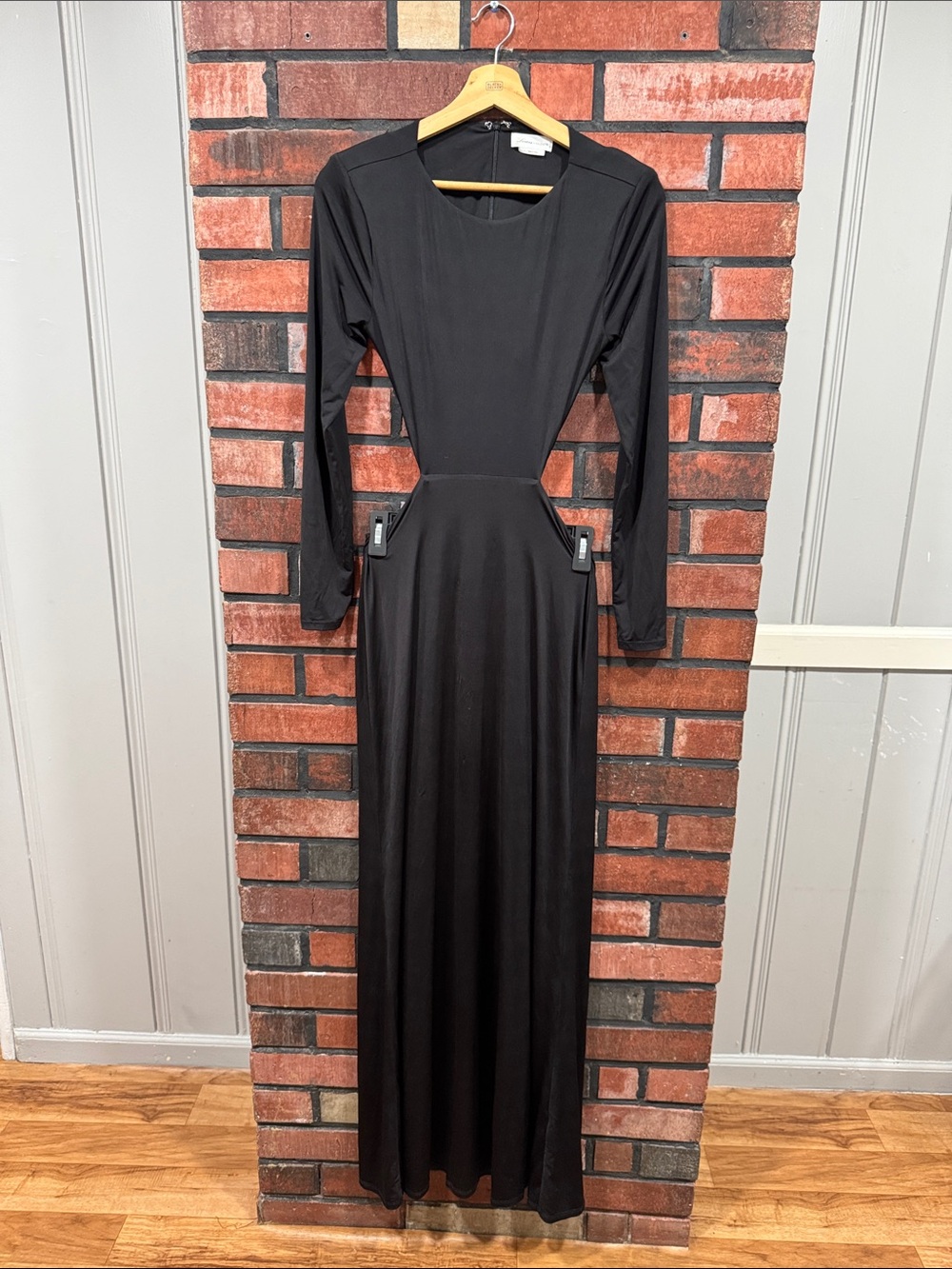 Lovers + Friends Black Long Sleeve Maxi Gown